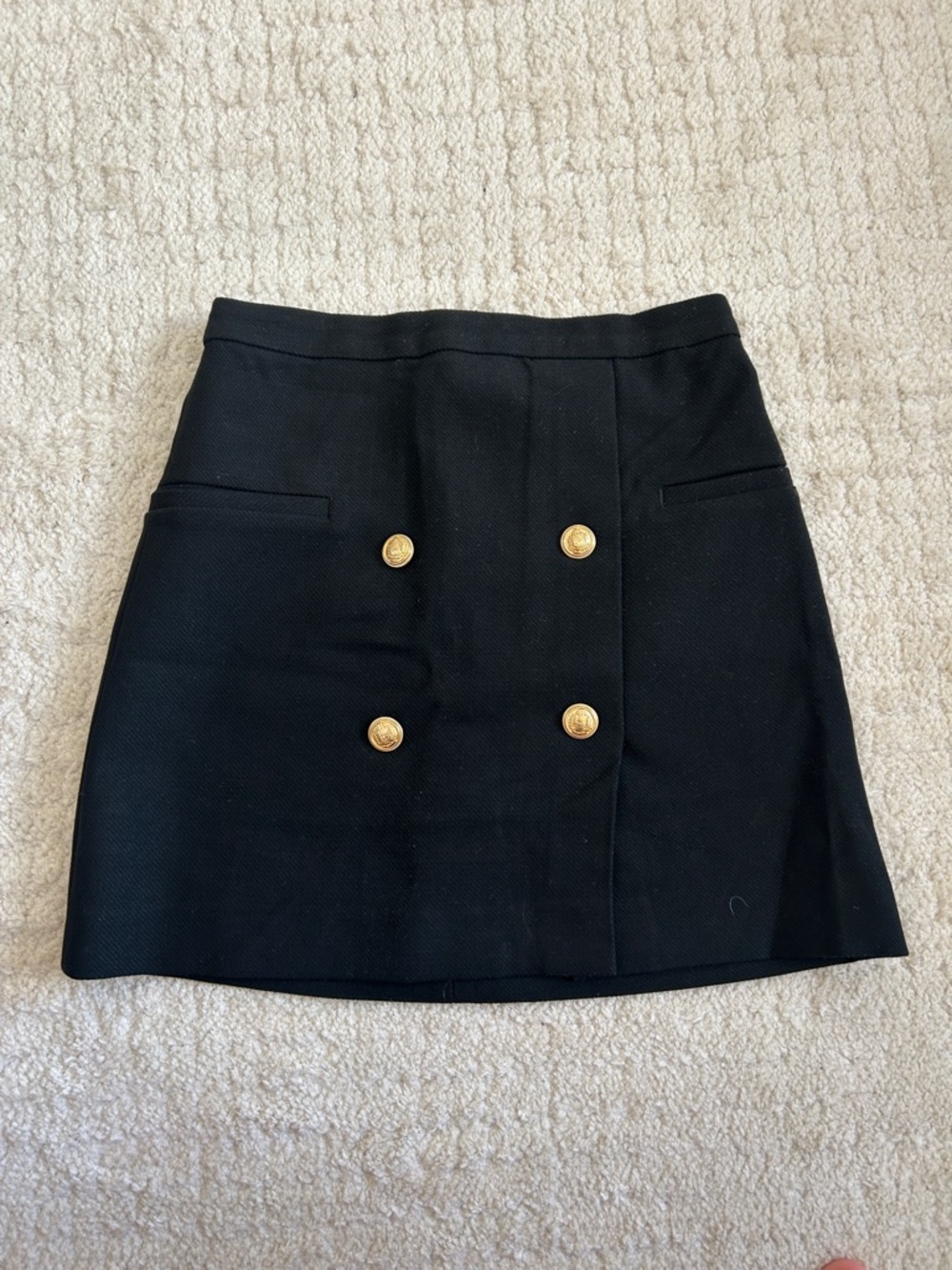 NWT H&M Black Double-Breasted Button Mini Skirt